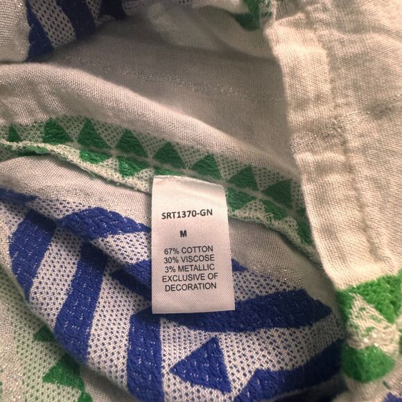 THML Geometric Embroidered Flutter Sleeve Top Women’s Size M Boho Resort - Picture 7 of 8